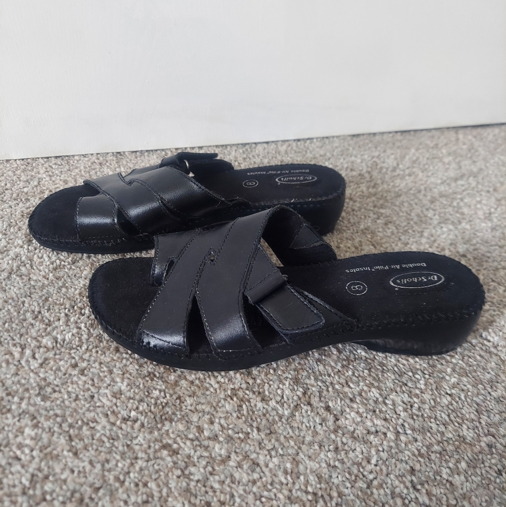 Dr. Scholl's Black Sandals Stylish Comfort